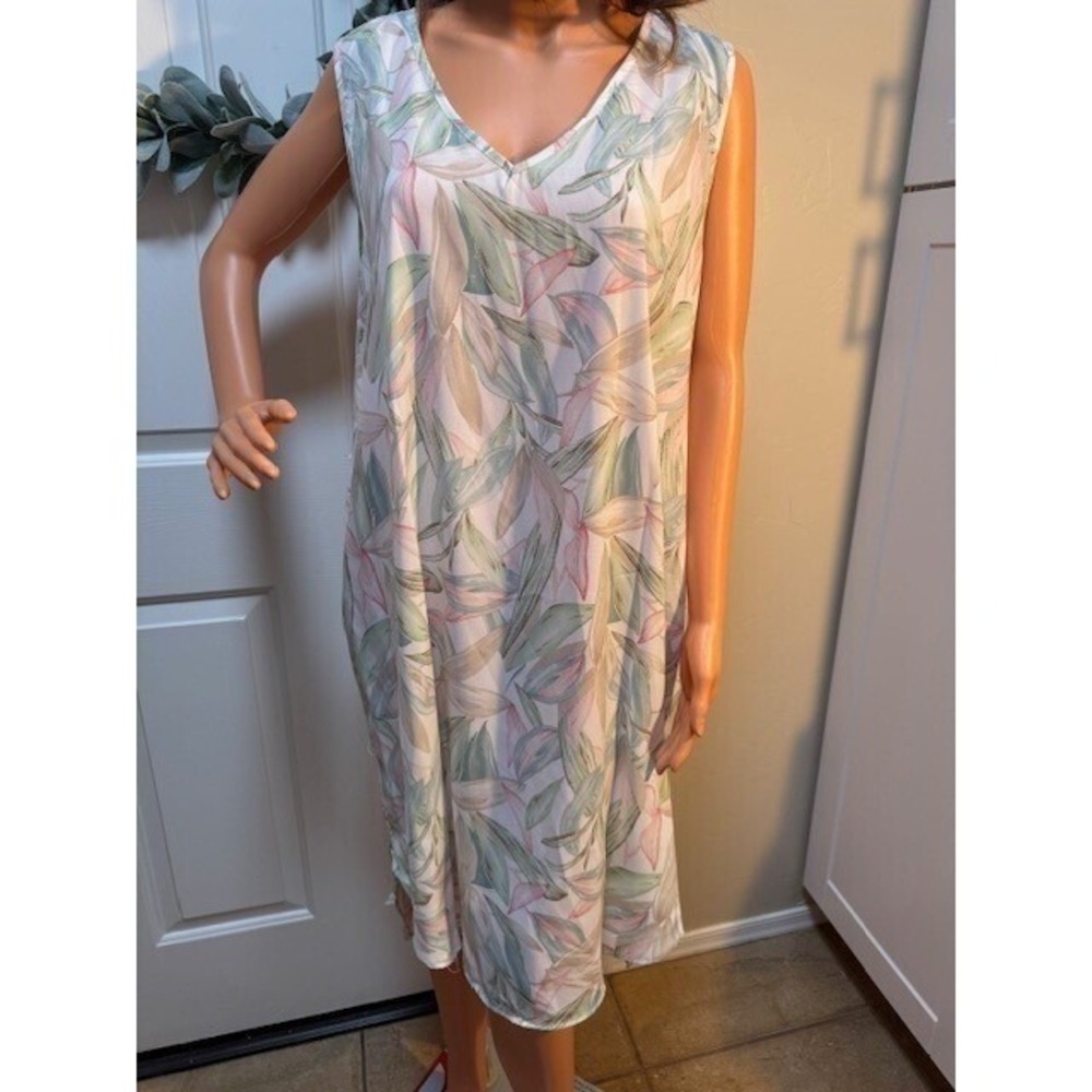 EUC CY Fashion high low midi pastel sleeveless dress with pockets Size 1X
